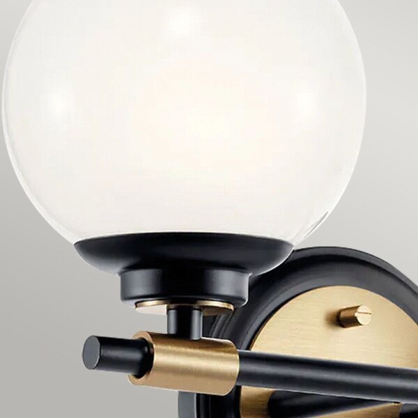 Kichler KL-BENNO2-BK-CPZ-LED Lampada da bagno BENNO 2x LED/3W/230V nero/oro IP44