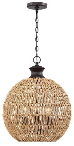 Quoizel QZ-CASABLANCA-3P-PBZ - Lampadario a sospensione con catena CASABLANCA 3xE27/60W/230V