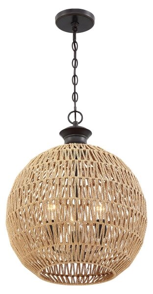 Quoizel QZ-CASABLANCA-3P-PBZ - Lampadario a sospensione con catena CASABLANCA 3xE27/60W/230V