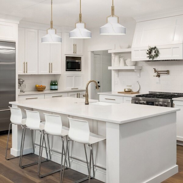 Quoizel QZ-BRECKEN-2P-AB-ABG - Lampadario BRECKEN 2xE27/60W/230V oro/decorazione effetto marmo