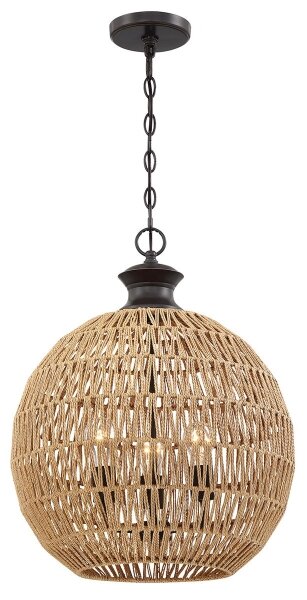 Quoizel QZ-CASABLANCA-3P-PBZ - Lampadario a sospensione con catena CASABLANCA 3xE27/60W/230V