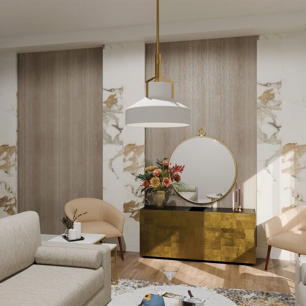 Quoizel QZ-BRECKEN-2P-AB-OPAL - Lampadario a stelo BRECKEN 2xE27/60W/230V oro/bianco