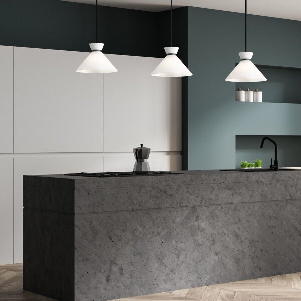 Alora Mood ALM-HALSTON-P-M-BK - Lampadario su asta HALSTON 1xE27/60W/230V nero