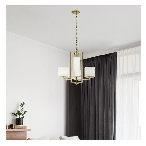 Hinkley HK-HAMPTON4-BB - Lampadario a catena HAMPTON 4xE27/60W/230V dorato