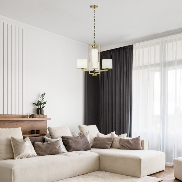 Hinkley HK-HAMPTON4-BB - Lampadario a catena HAMPTON 4xE27/60W/230V dorato