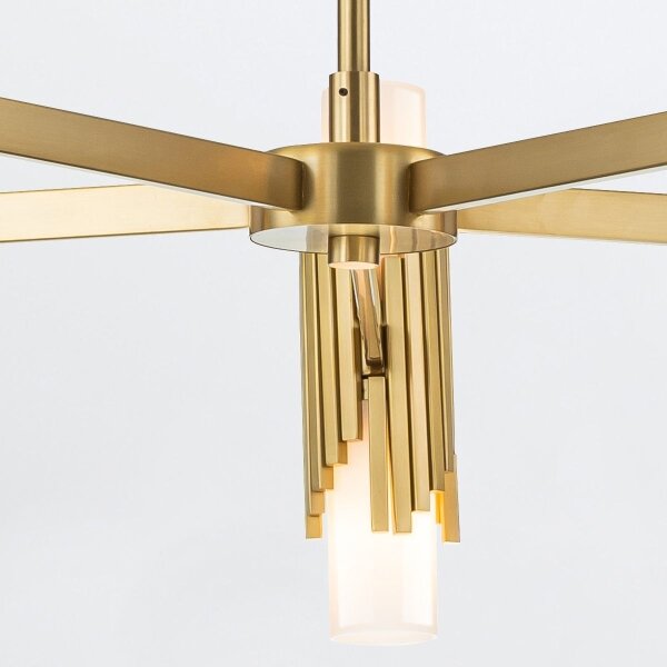 Elstead MARVELE10-AB-OPAL - Lampadario su asta MARVELE 10xE14/40W/230V oro