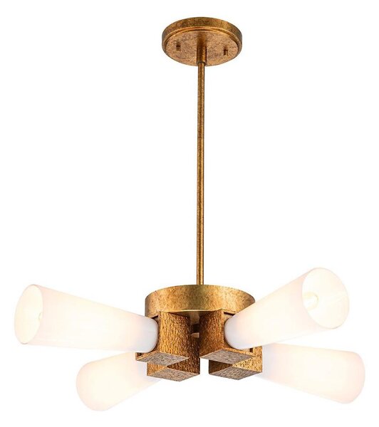 Elstead KRISTY-4P-DG-OPAL - Lampadario a stelo KRISTY 4xE27/40W/230V, finitura rame