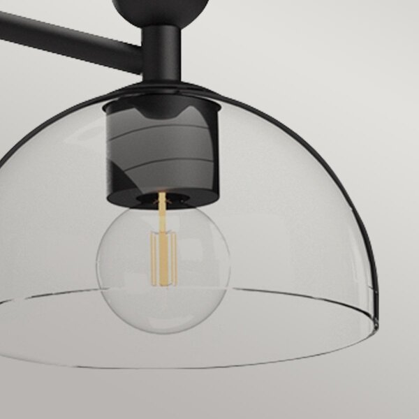Alora Mood ALM-JUDE3-MB-CL - Lampadario su asta JUDE 3xE27/60W/230V nero