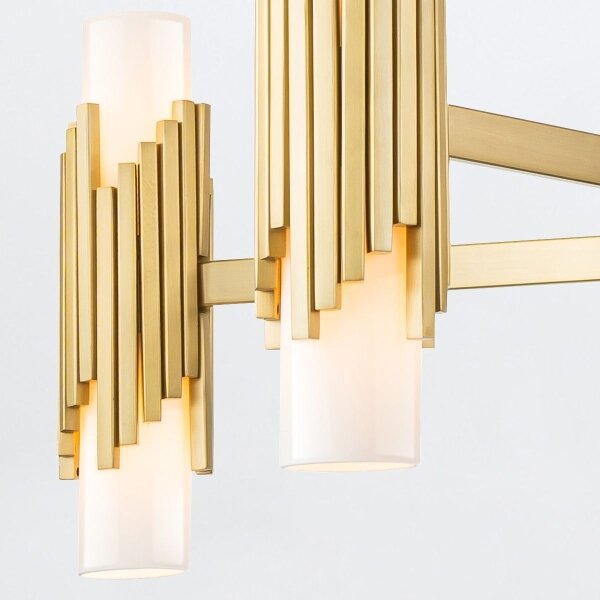 Elstead MARVELE10-AB-OPAL - Lampadario su asta MARVELE 10xE14/40W/230V oro