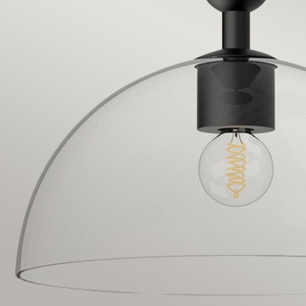 Alora Mood ALM-JUDE-P-MB-CL - Lampadario con asta JUDE 1xE27/60W/230V nero