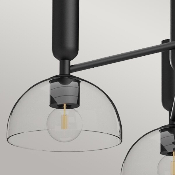 Alora Mood ALM-JUDE3-MB-CL - Lampadario su asta JUDE 3xE27/60W/230V nero