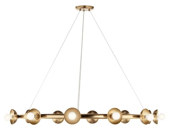 Kichler KL-PALTA9-CPZ - Lampadario a sospensione su cavo PALTA 9xE14/40W/230V, finitura oro
