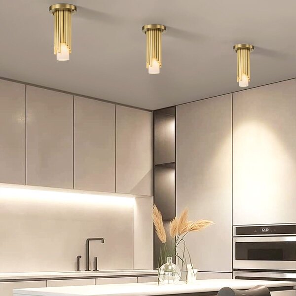 Elstead MARVELE-MP-AB-OPAL - Lampadario a stelo MARVELE 1xE14/40W/230V dorato