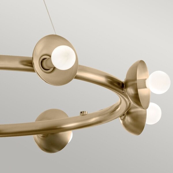 Kichler KL-PALTA9-CPZ - Lampadario a sospensione su cavo PALTA 9xE14/40W/230V, finitura oro