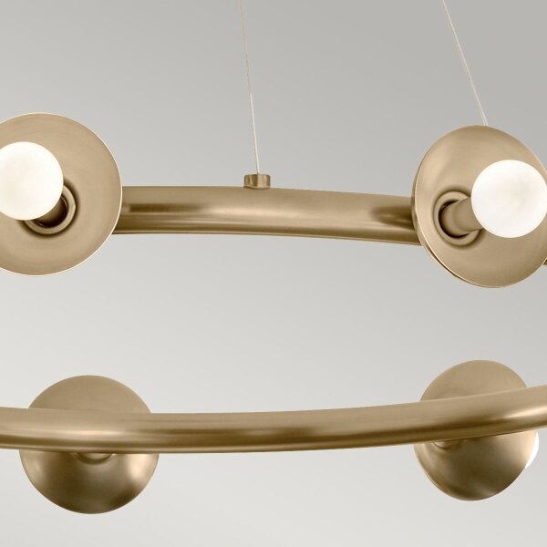 Kichler KL-PALTA9-CPZ - Lampadario a sospensione su cavo PALTA 9xE14/40W/230V, finitura oro