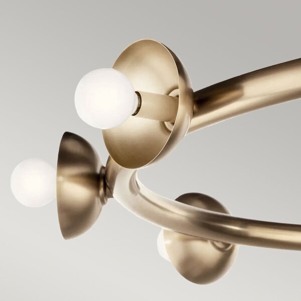Kichler KL-PALTA9-CPZ - Lampadario a sospensione su cavo PALTA 9xE14/40W/230V, finitura oro