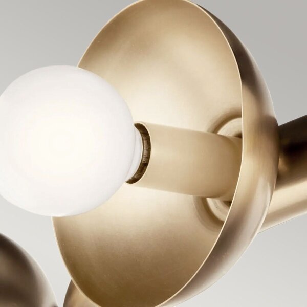 Kichler KL-PALTA9-CPZ - Lampadario a sospensione su cavo PALTA 9xE14/40W/230V, finitura oro