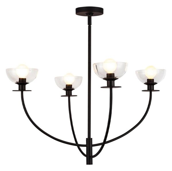 Alora Mood ALM-SYLVIA4-BK-CL - Lampada a sospensione su asta SYLVIA 4xE14/40W/230V nero