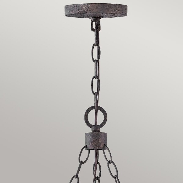 Hinkley HK-SAWYER6-SQ - Lampadario a sospensione con catena SAWYER 6xE14/40W/230V marrone
