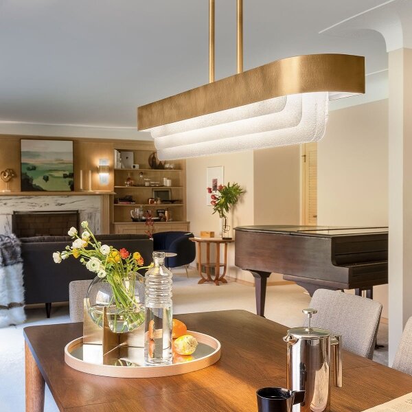 Kichler KL-SERENE-LED-LP-92-NBR - Lampadario LED su asta SERENE LED/40W/230V oro