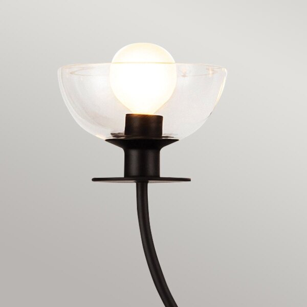 Alora Mood ALM-SYLVIA4-BK-CL - Lampada a sospensione su asta SYLVIA 4xE14/40W/230V nero