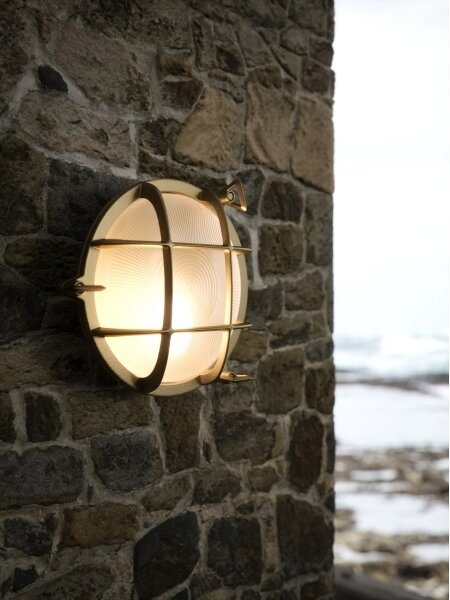 Nordlux - Lampada da parete per esterni POLPERRO 1xE27/12,5W/230V IP64 ottone