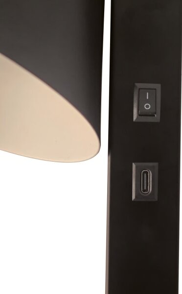 Nordlux - Lampada da parete con porta USB WILMER 1xE14/40W/230V nero