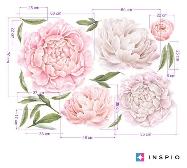 Carta da parati autoadesiva con motivo floreale - Peonie rosa chiaro