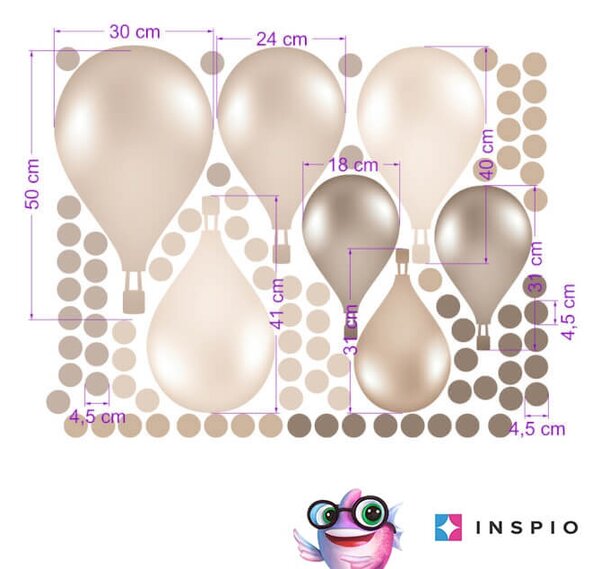 Palloncini autoadesivi di colore marrone-crema in stile norvegese