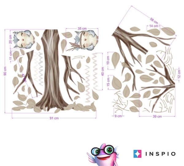 Adesivo Albero in colori naturali