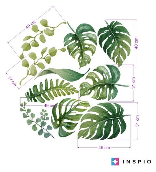Adesivi da parete - Foglie tropicali