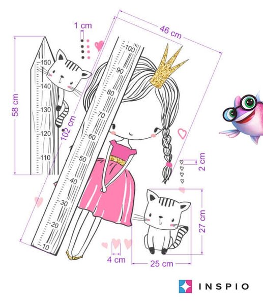 INSPIO metro da parete - Principessa con gattino