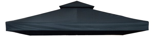 Tetto Di Ricambio Per Gazebo 3x3 M - Antracite - Impermeabile In Poliestere Con Rivestimento PVC