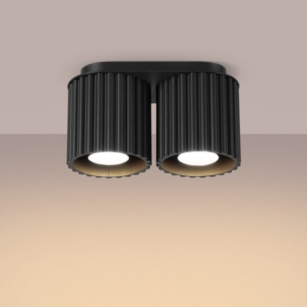 Sollux SL.1785 - Faretto AURA 2xGU10/10W/230V nero