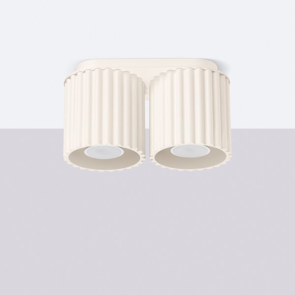 Sollux SL.1790 - Faretto AURA 2xGU10/10W/230V, colore crema