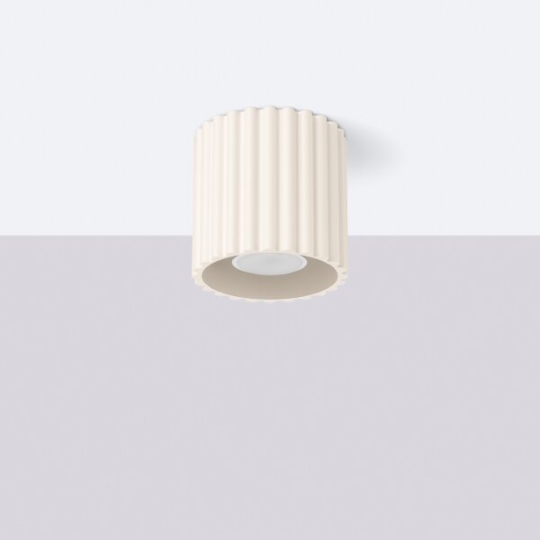 Sollux SL.1789 - Faretto AURA 1xGU10/10W/230V 10 cm colore crema