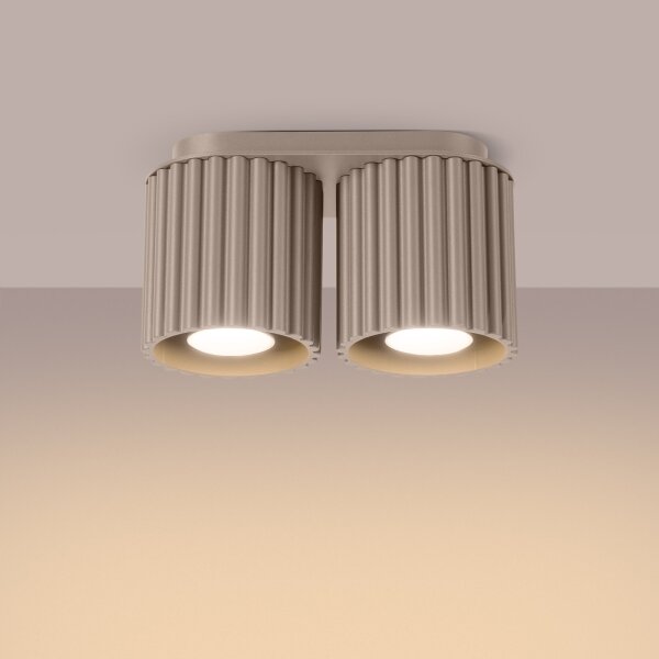 Sollux SL.1815 - Faretto AURA 2xGU10/10W/230V taupe
