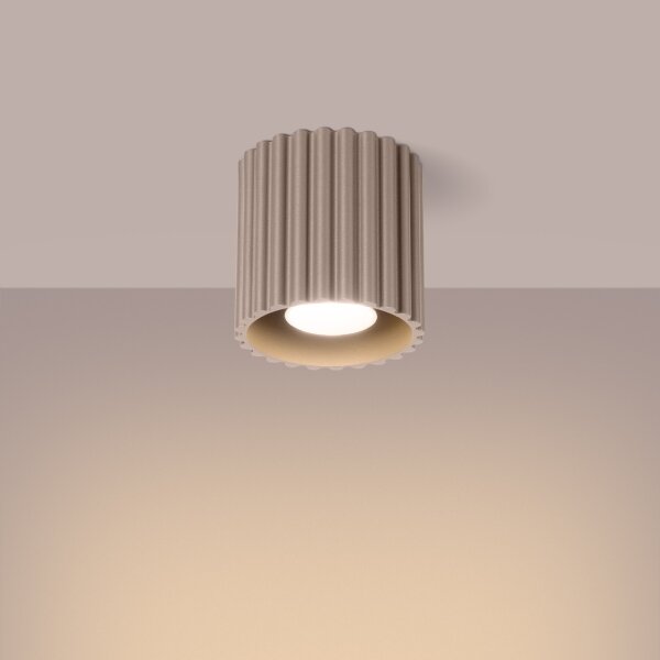 Sollux SL.1814 - Faretto AURA 1xGU10/10W/230V 10 cm taupe