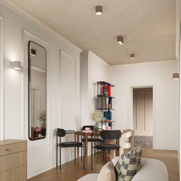 Sollux SL.1814 - Faretto AURA 1xGU10/10W/230V 10 cm taupe