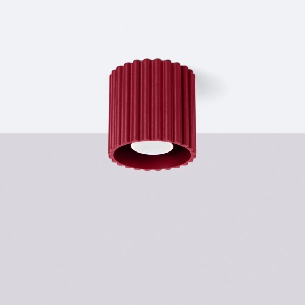 Sollux SL.1819 - Faretto AURA 1xGU10/10W/230V 10 cm rosso