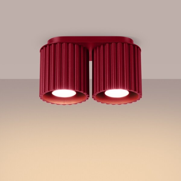 Sollux SL.1820 - Faretto AURA 2xGU10/10W/230V rosso