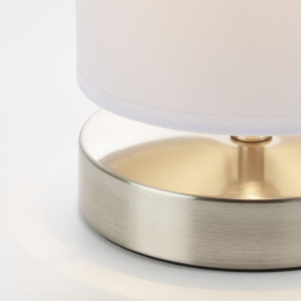 Brilliant - Lampada da tavolo CLARIE 1xE14/40W/230V cromo opaco/bianco