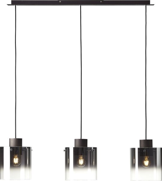 Brilliant - Lampadario a cavo BETH 3xE27/60W/230V nero/fumé