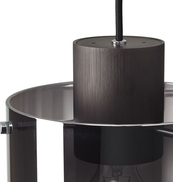 Brilliant - Lampadario a cavo BETH 3xE27/60W/230V nero/fumé