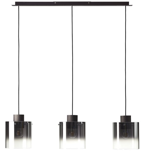 Brilliant - Lampadario a cavo BETH 3xE27/60W/230V nero/fumé