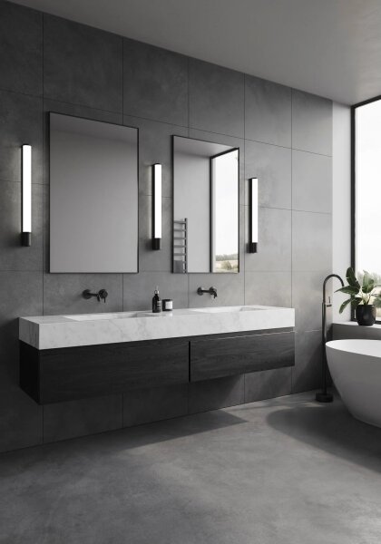 Nordlux - Illuminazione LED per specchio da bagno con presa LED/15W/230V IP44 68,4cm nera