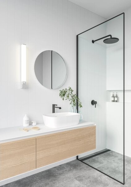 Nordlux - Illuminazione LED per specchio da bagno con presa integrata, 15W, 230V, IP44, 60 cm, bianco