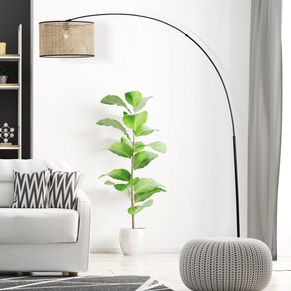 Brilliant - Lampada da terra WILEY 1xE27/60W/230V nera/beige