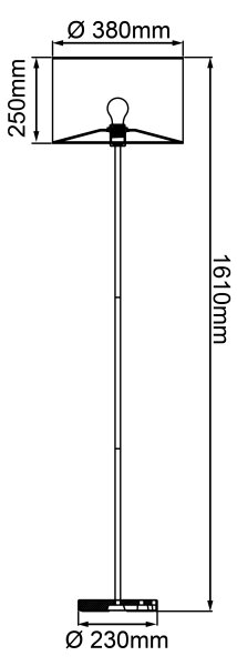 Brilliant - Lampada da terra WIMEA 1xE27/52W/230V nera/beige