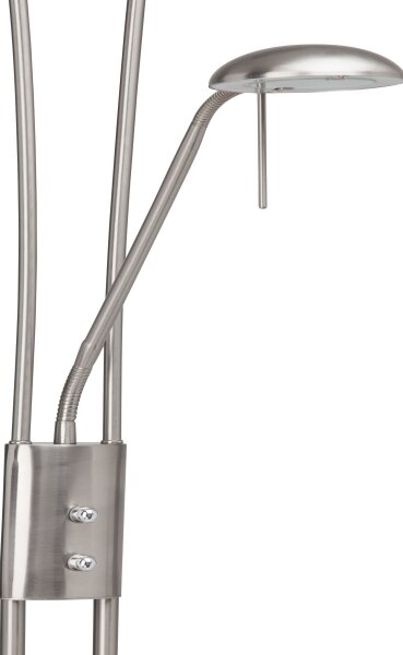 Brilliant - Lampada da terra dimmerabile a LED FINN 2xLED/13W/230V cromo satinato